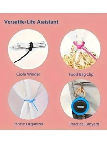 10/15/20/30/50 件 120 毫米硅胶线整理套随机颜色硅胶线收纳盒耳机线绕线器套件，生日/复活节/总统日/男朋友/女朋友的礼物