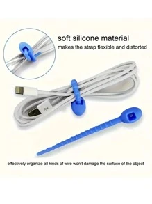 10/15/20/30/50 件 120 毫米硅胶线整理套随机颜色硅胶线收纳盒耳机线绕线器套件，生日/复活节/总统日/男朋友/女朋友的礼物