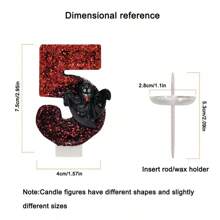 1 pieza Decoración de pastel de Halloween, velas digitales, decoración de pastel de murciélago negro fantasma de alta gama, suministros para fiesta de fotografía de atmósfera - multicolor - Ver 2