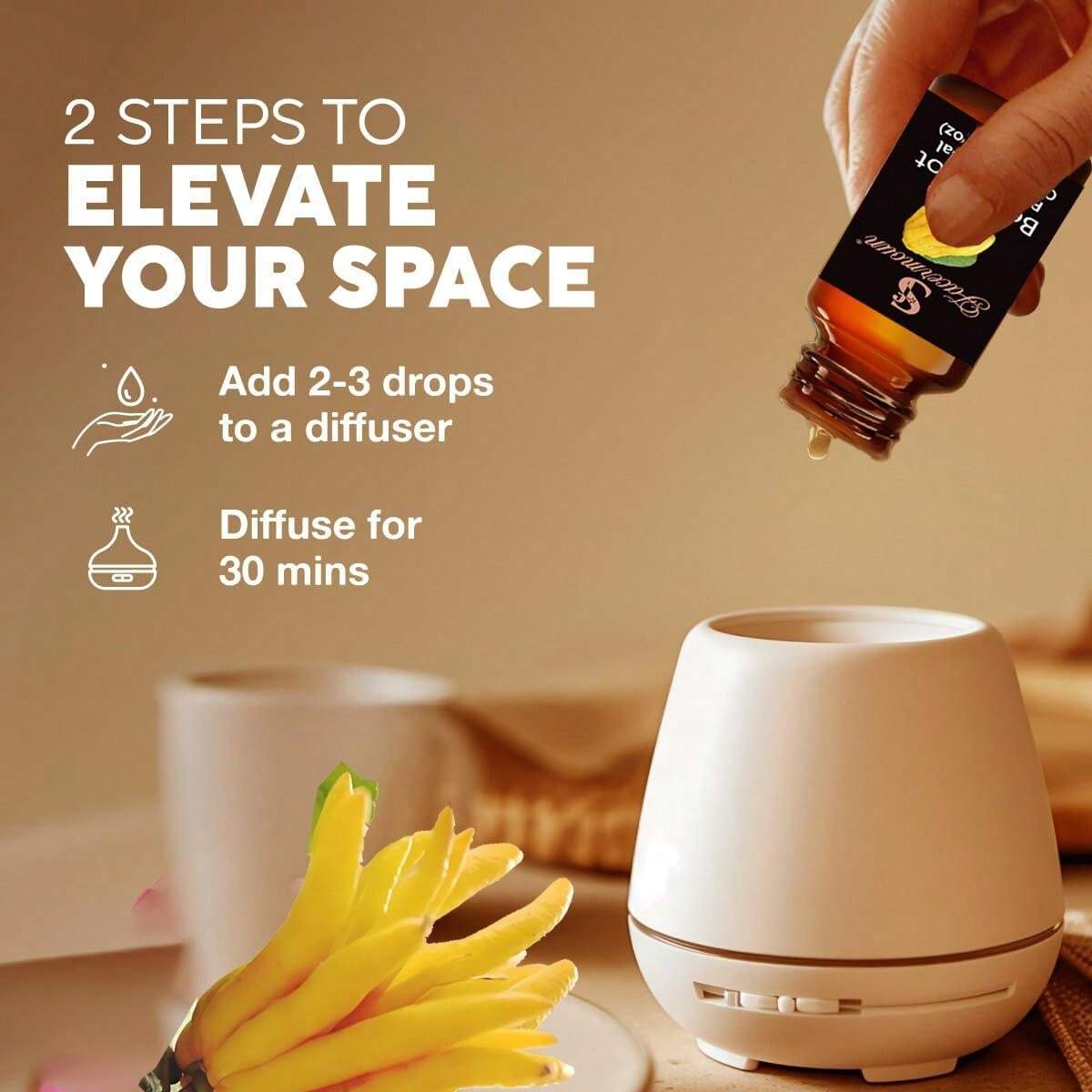 37種類の香りから選択できる、ディフューザー、アロマセラピー、加湿器に最適の100％純粋な精油、DIYにも使えるディフューザーオイル