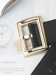 1 件女士欧美风格方形扣腰带，宽弹性紧身胸衣腰带，带装饰性外套连衣裙腰带万圣节秋季，万圣节，万圣节服装 - A - 查看 4