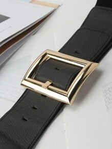 1 件女士欧美风格方形扣腰带，宽弹性紧身胸衣腰带，带装饰性外套连衣裙腰带万圣节秋季，万圣节，万圣节服装 - A - 查看 5