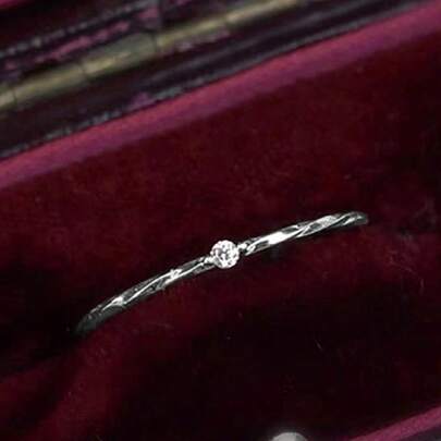 ESBERRY 1枚S925纯银极简素圈戒指，镶嵌锆石，精致小巧，精美首饰，送给女孩或老师的礼物