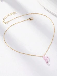 1pc Handmade Glass Initial Letter A-Z Alphabet Pendant Necklace, Special Birthday Or Holiday Gift For Friends (Color And Shape May Vary Slightly)