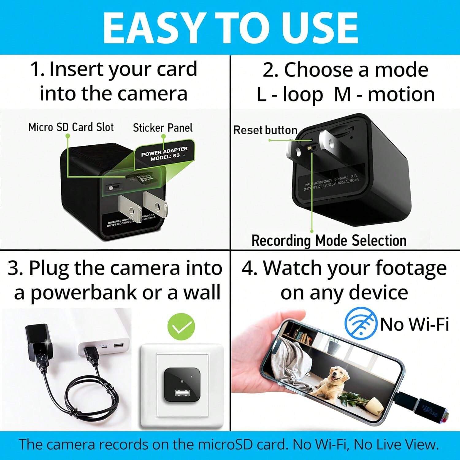 Camera Charger Hidden Camera HD 1080P Best Mini Camera USB
