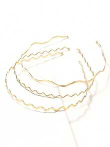 3入組金屬漣漪發箍，簡約時尚女士發箍，用於洗臉、敷臉和髮型定型的完美配件 - 彩色 - 查看 8