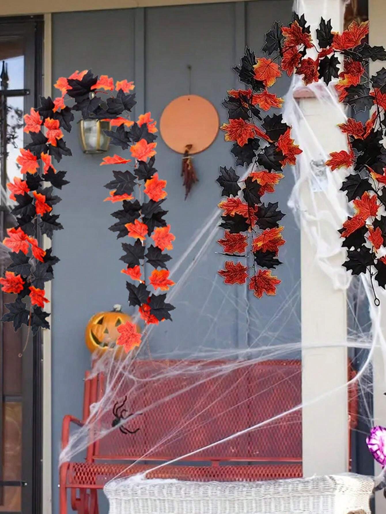 1pc, Fall Decor Maple Leaf Garland, Door Decorations Halloween Garland