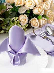 High-Quality Satin Napkins, Soft And Square Shaped, Ideal For Dinner Parties, Wedding Receptions, Festive Table Decoration - Multicolor - View 10