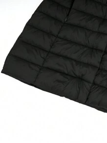 Giolshon 女士休闲连帽羽绒服，带口袋，轻便透气，适合日常穿着 - 黑色 - 查看 7