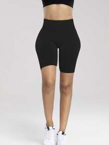 3pcs/Set High Waist Seamless Yoga Shorts, Summer Workout Running Cycling Shorts, Peach Hip Fitness Hot Pants, Versatile Sexy Shorts (Red, Black, Green) - Multicolor - View 8