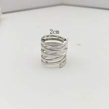 1pc Fashionable Coiled Design Ring Suitable For Women's Daily Casual Wear - Silver - View 6