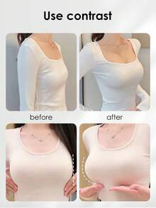 Adhesive Bra With Shoulder Straps  Sticky Invisible Disposable Nipple Cover For  Women Invisible And Thicken Push Up Sticky Bra - Multicolor - View 6