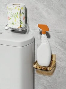 1 pieza Estante de almacenamiento de baño montado en la pared, soporte para jabonera, escurridor de jabón, sin perforación, diseño de drenaje hueco, caja organizadora de baño, separación de artículos de tocador, accesorios de baño.