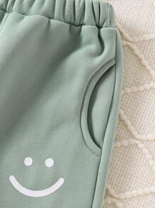 Conjunto de Moletom com Gola Redonda Casual e Fofo para Meninas Pequenas, Estilo Simples, Outono