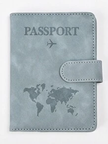 1 件多功能 RFID 屏蔽变色 PU 皮革旅行护照夹带地图图案，适用于商务旅行和户外旅行旅行用品旅行组织者旅行物品旅行钱包护照夹护照钱包海滩度假包夏季 - 彩色 - 查看 13