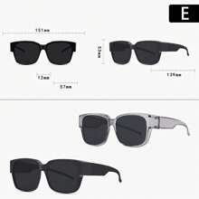 1pc Simple Versatile Oversize Square Frame Fashion Glasses, Fit Over Fashion Glasses For Nearsighted Glasses Cover, For Men Outdoor Party Vacation Travel Driving Supplies Photo Props For Summer Beach Vacation,Outdoor,Travel
