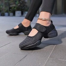 Modern Air Cushion Soft-Sole Dance Shoes For Height Increasing, Fashionable Hot-Selling Square Dance Shoes, Fitness Walking Shoes, Breathable Mesh Casual Shoes, Recommended Jazz Shoes For Dance Academy - Black - View 5