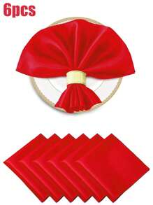 High-Quality Satin Napkins, Soft And Square Shaped, Ideal For Dinner Parties, Wedding Receptions, Festive Table Decoration - Multicolor - View 27