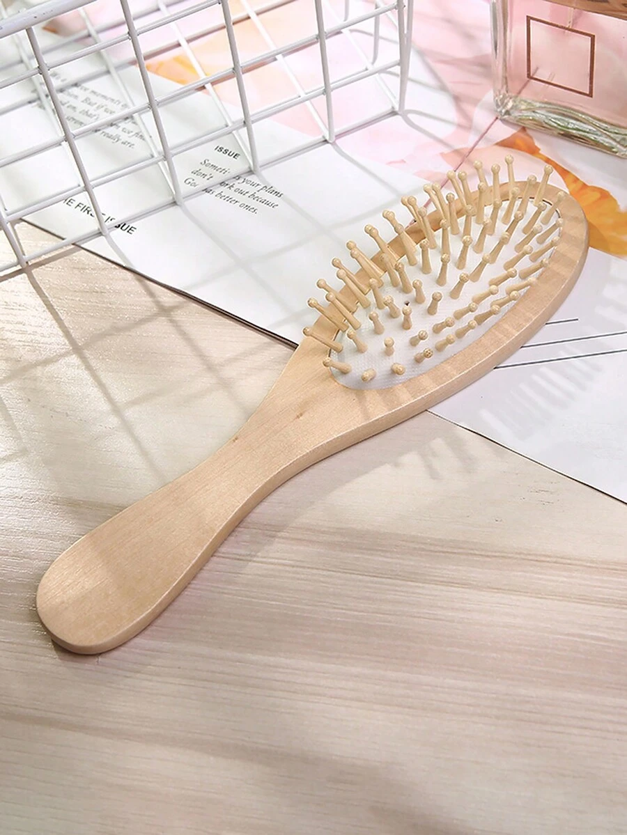 1 PIEZA Peine de madera de estilo minimalista para masaje en los meridianos, cepillo de cabello exquisito y antiestatico para el hogar, sin daño al cabelludo, peine con bolsa de aire apto para hombres y mujeres peines peine pelo cepillo pelo de peines cepillo pelo - Multicolor - Ver 1