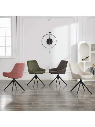 Dining Stoel (Set Of 2), Ergonomic Upholstered Chair, Swivel Armless Room, Kitchen, Living Room view 7