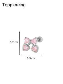 Toppiercing 1 chiếc khuyên xỏ hình trái tim bằng thép không gỉ hình bướm đính đá Zirconia phiên bản Hàn Quốc thời trang cho ngày lễ tình nhân, mẹ, mẹ, ngày của mẹ, quà tặng - Nhiều màu - Xem 24