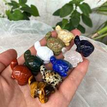 Rùa biển mini làm từ chất liệu tự nhiên, mô hình rùa pha lê thạch anh, phụ kiện pha lê tự làm, quà tặng cho cả nam và nữ, chữa bệnh bằng pha lê, quà tặng pha lê. Màu sắc và hoa văn đá tự nhiên có thể khác nhau và sẽ được giao ngẫu nhiên. Do được làm thủ công, kích thước có thể chênh lệch 1-2mm. Nếu bạn không hài lòng, vui lòng không mua. - rùa cong - Xem 2