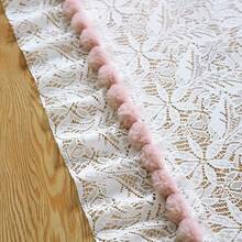 1Panel Viền ren trắng kiểu Pháp với bóng tóc màu hồng Rèm ren hoa trắng cho phòng khách Phòng công chúa, Rèm cà phê cho nhà bếp, Trang trí nội thất - trắng - Xem 9