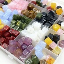 20入組8mm正方形丙烯酸珠寶，用於項鍊，手鍊，耳環，吊墜DIY珠寶製作 - 立方形 - 查看 3