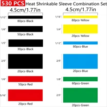 530 szt. Zestaw rurek termokurczliwych, wodoodporne rurki termokurczliwe do owijania drutu, złącza przewodów samolutujących, rurki termokurczliwe z tulejką kombinowaną Skurcz izolacji taśmy elektrycznej, asortyment wielobarwny Drut naprawczy klasy morskiej...