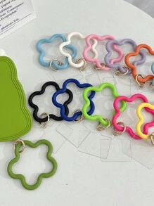 1pc Solid Color Silicone Starfish Bracelet Mobile Phone Case Pendant, Universal Phone Cover, Short Wrist Anti-Lost And Anti-Drop Device Gifts For Mother, Family, Friends, Birthday, Holiday Phone Charm, Phone Chain