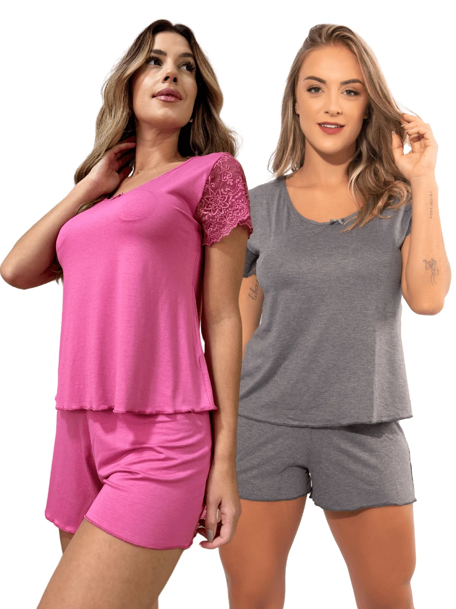 Eatifa Plus Size Nightgowns & Sleepshirts - 乾枯玫瑰色 - 查看 1