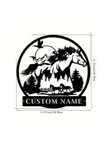 1 قطعة لوحة حائط معدنية حديدية مخصصة بشكل حصان مزرعة و لوحة اسم مخصصة، ديكور منزل ريفي لغرفة المعيشة أو المكتب متعدد الوظائف، زخرفي، قابل لإعادة الاستخدام، فاخر، أنيق، جميل، عالي الجودة، تخصيصي حديث، فريد، هدية مثالية للرجال والنساء والأصدقاء والأسرة والحيوانات الأليفة لمناسبات مختلفة كالأعياد والأعياد الوطنية وأعياد الأم والأب وحفلات التخرج والزفاف وأعياد الميلاد وأعياد الأطفال