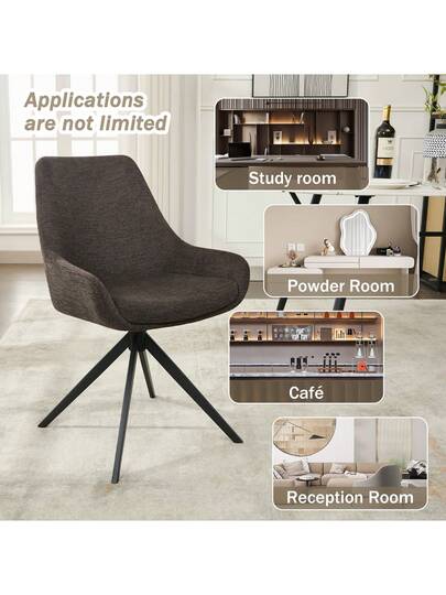 Dining Stoel (Set Of 2), Ergonomic Upholstered Chair, Swivel Armless Room, Kitchen, Living Room view 6