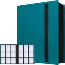 Album per raccoglitori di carte da gioco, decorazioni natalizie, 9 tasche per pagina, raccoglitore di carte da hockey, raccoglitore di carte da baseball con alloggiamenti laterali, 20 fogli, 360 slots per carte da gioco per sport come calcio e basket