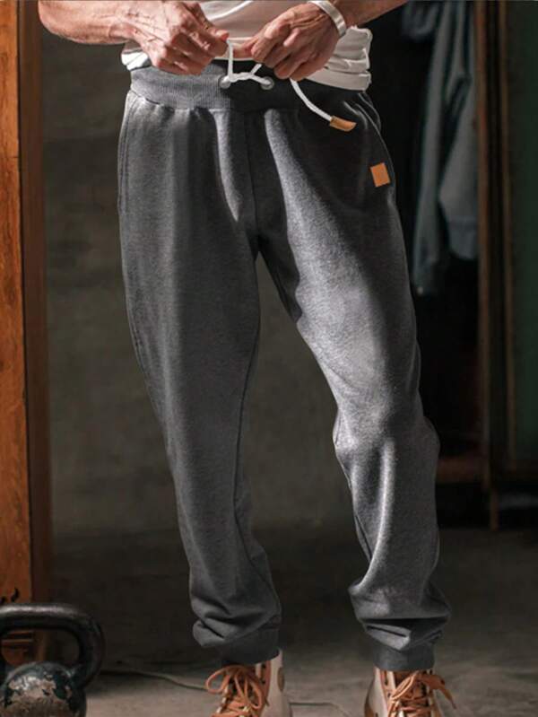 Men's Thermal Lined Jogger Pants With Elastic Waist And Drawstring