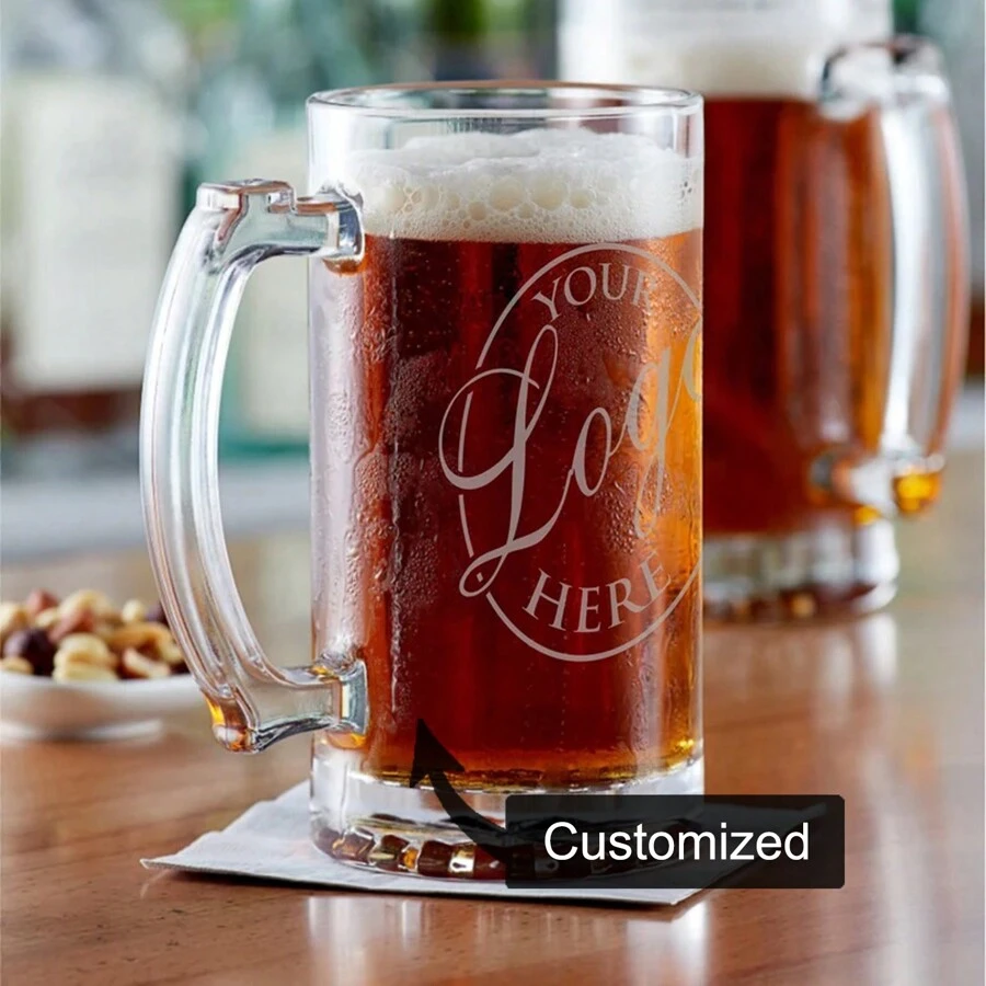 Personalized Beer Mug, Jumbo Beer Mug, Laser Etched Beer Mugs, Laser Engraved Beer Mug, Custom Beer Mugs With Handle, Sports Beer Mug 1pc ,Anti-Mold,Reusable Exquisite,Adorable,Modern,Contracted Custom,Personalized,Unique Ideal Gifts For Him Her,Boyfriend,Girlfriend,Dad,Mom,Family,Friends For Anniversaries,For Valentine's Day,For Mother's Day,For Birthdays,For Children's Day,For Father's Day,For Graduation,For Weddings,For Housewarming Dining Room,Living Room,Bedroom,Office,Tea Room,Home,School - Transparent - View 1