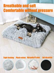 1 Thảm trải giường cho thú cưng có thể tháo rời hình lông tơ dài nhiều màu, thích hợp cho chó mèo ở mọi kích cỡ để ngủ trong tất cả các mùa - Xám - Xem 4