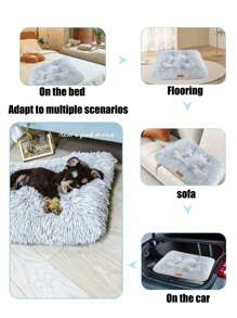 1 Thảm trải giường cho thú cưng có thể tháo rời hình lông tơ dài nhiều màu, thích hợp cho chó mèo ở mọi kích cỡ để ngủ trong tất cả các mùa - Xám - Xem 7