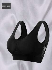 Große Größen 1 Stück BH für Damen mit abnehmbaren Pads, bügellos, sexy, formend und bequem - Schwarz - Übersicht 8