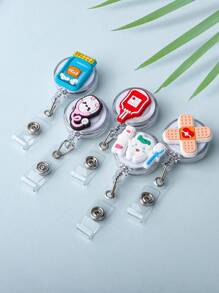 1 Stück Cartoon Krankenschwester Ausweishalter mit Stethoskop, Maske, Medizinbox, Zähne, Pillen und Krankenschwestern-Uniform Design, einziehbarer Ausweishalter mit leicht zu benutzender Befestigung, süßer ID-Halter, Geschenk für Ärzte und Krankenschwestern, Auto-Accessoires, Taschenbaumler, Schule, Goth Y2k - Verschiedenfarbig - Übersicht 1