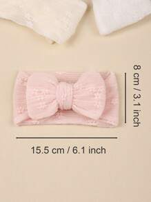 3 Stück Baby Mädchen süße weiche Jacquard Mesh Spitze Doppelschleife Stirnbänder, Boho Stil, geeignet für alle Jahreszeiten - Verschiedenfarbig - Übersicht 10