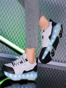 Nuevos patines de ruedas cuádruples de moda para exteriores para adolescentes y estudiantes - Negro - Ver 3
