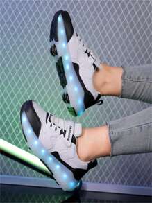 Nuevos patines de ruedas cuádruples de moda para exteriores para adolescentes y estudiantes - Negro - Ver 4