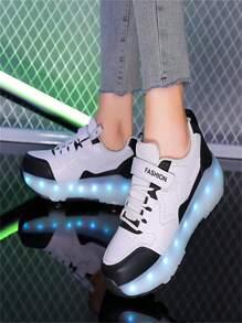 Nuevos patines de ruedas cuádruples de moda para exteriores para adolescentes y estudiantes - Negro - Ver 5
