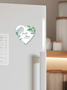1 pieza Abridor de botellas con texto personalizado, se puede personalizar con nombre y fecha, imán de refrigerador, abridor de botellas con texto, abridor de botellas personalizado, imán de refrigerador personalizado, regalo personalizado - Forma de corazón - Ver 6