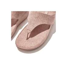 Fitflop Shuv E01 FR7-137 Toe Post Sandals Women's Beige Adjustable Felt Comfort (5) - Pink - View 5