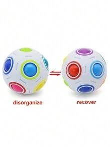 Magic Rainbow Ball Magic Cube, Asymmetrical Shape Smooth Anti-Stress Fidget Toy - Alien Football - View 1