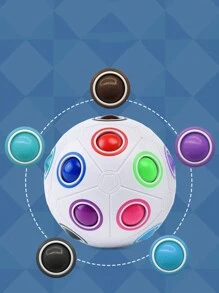 Magic Rainbow Ball Magic Cube, Asymmetrical Shape Smooth Anti-Stress Fidget Toy - Alien Football - View 3