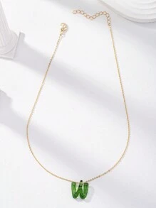 1pc Handmade Glass Initial Letter A-Z Alphabet Pendant Necklace, Special Birthday Or Holiday Gift For Friends (Color And Shape May Vary Slightly)