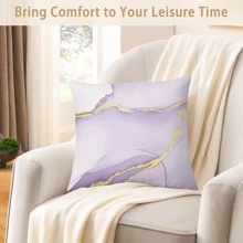 4 Vỏ Gối Có Họa Tiết Đá Cẩm Thạch Vàng Tím, Vỏ Gối Nghệ Thuật Polyester Trừu Tượng Hiện Đại Vỏ Gối Vuông Mềm, Cho Phòng Khách, Phòng Ngủ, Ghế Sofa, Giường, Xe Hơi, Trang Trí Nhà Cửa (Không Có Lõi Gối) - Nhiều màu - Xem 6